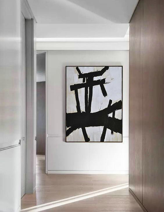 Extra Large Abstract Painting On Canvas,Minimalist Painting On Canvas, Palette Knife Vertical Minimal Art - Contemporary Wall Art